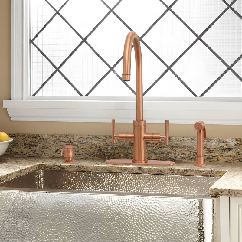 Two-Handles Kitchen Faucet with Side Spray
