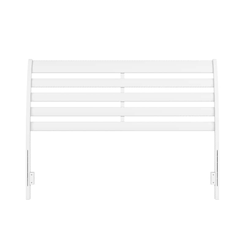 Queen Size Solid Wood Headboard with Clean Panel Styling, Smooth White Finish for Bedroom Beds