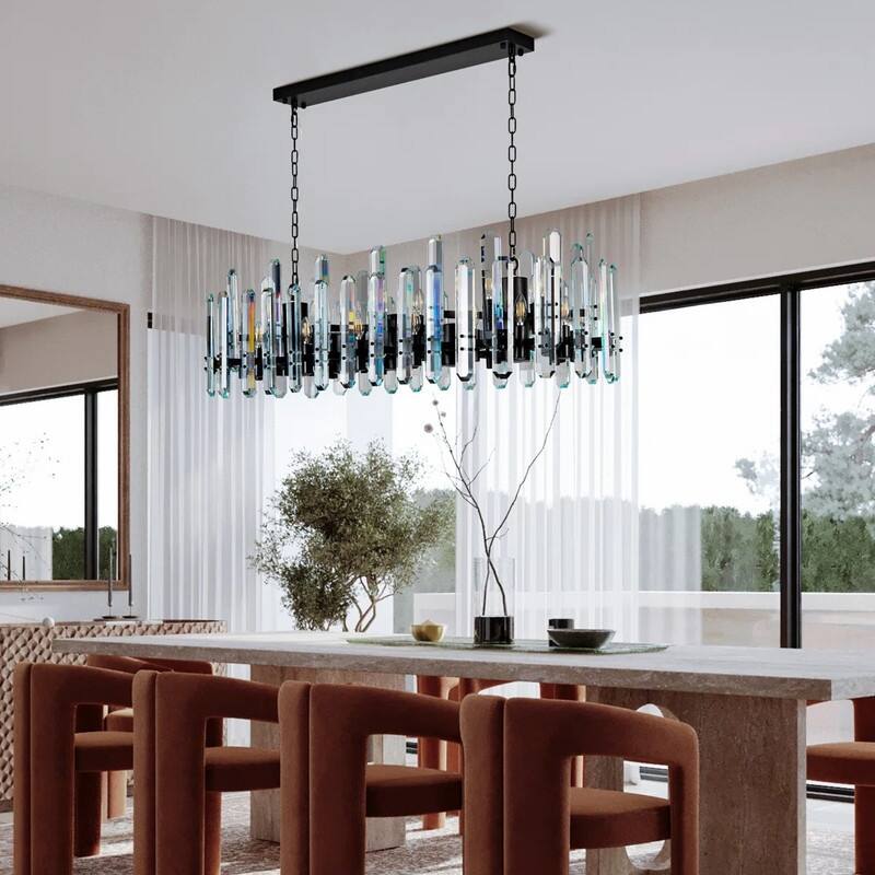 KAYLA 54in Modern Luxury Crystal Chandelier Lighting - LED Ceiling Light Fixture