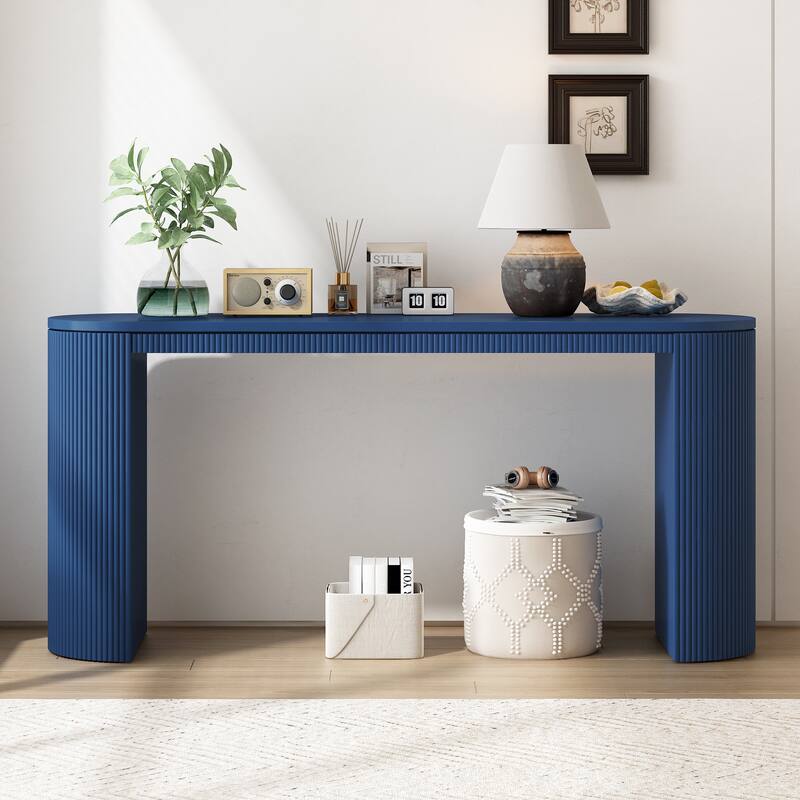 Curved Design Console Table - Navy