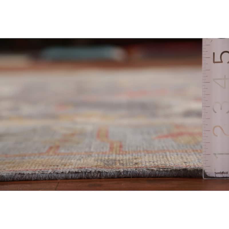 Hand Knotted Oriental 100% Wool Carpet Transitional All-Over Greys & Charcoal Oushak Area Rug - 9' 9'' X 8' 0''