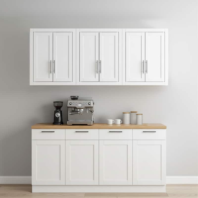 Crosley Savannah 3Pc Wall Kitchen Storage Cabinet White