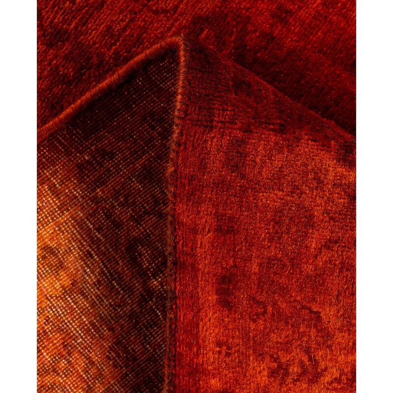 Overdyed One-of-a-Kind Hand-Knotted Area Rug - Orange - 2' 7" x 10' 1"