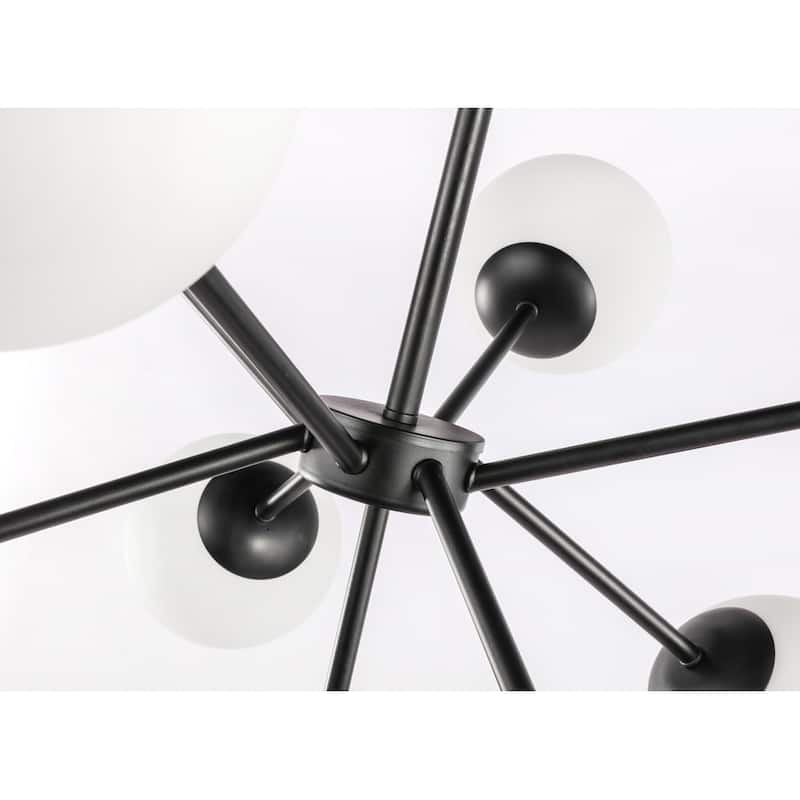 Starlight 27-Inch Frosted 9-Light Pendant - Black