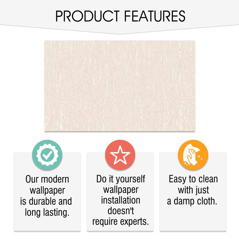 SUSSEXHOME Removable Wallpaper-Waterproof, Strippable, Light Resistance & Cleanable Wall Paper Roll-Wallpaper-Flowery