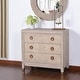 preview thumbnail 7 of 6, Windsor - Three Drawer Chest - Beige Bisque Finish - Antique Brass Hardware