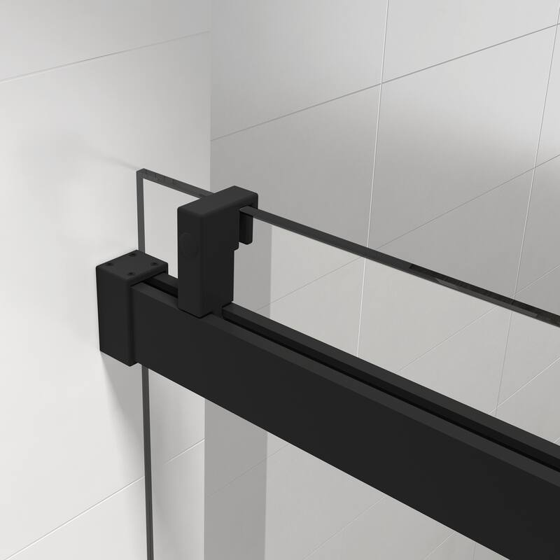 ABRUZZO 56-60" W x 76" H Frameless Soft-Closing Single Sliding Shower Door 1/4" (6mm) Explosion-Proof Tempered Glass