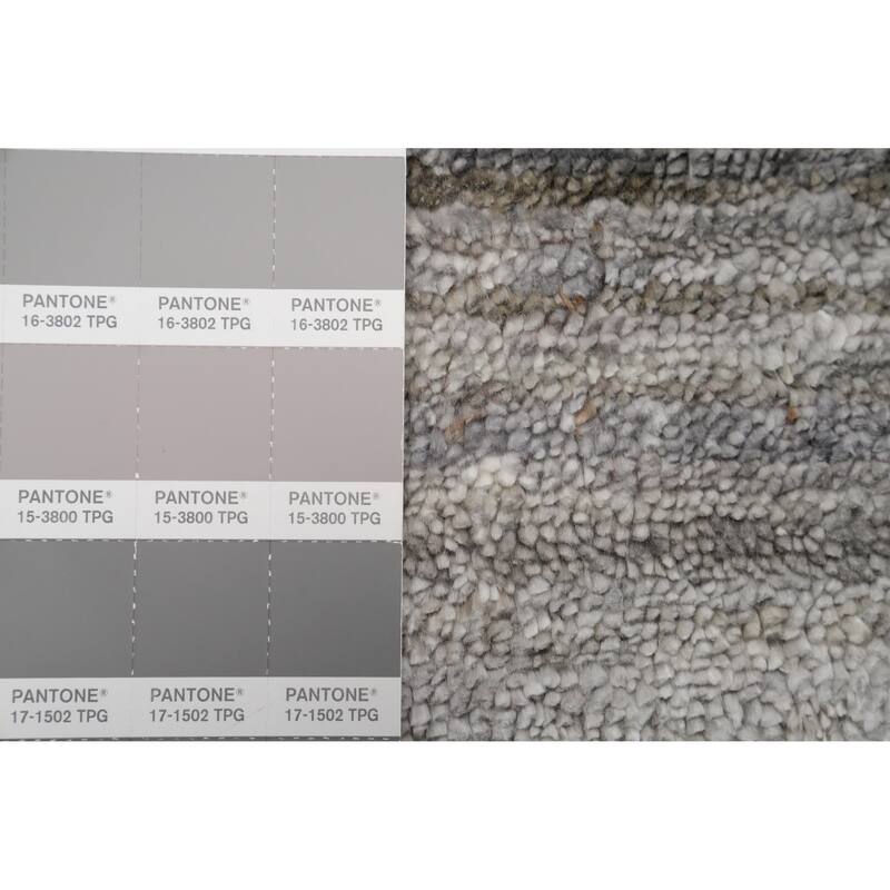 Hand Knotted Oriental Viscose Silk Carpet Tribal Animal Pictorial Greys & Charcoal Gabbeh Area Rug - 11' 8'' X 4' 11''