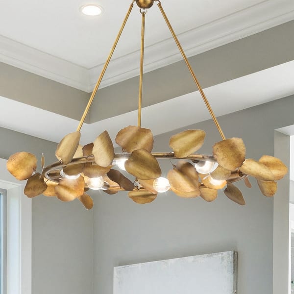 slide 2 of 5, Luxury Eclectic Chandelier, 25.5H x 28W, with Glam Style, Gold Ombre, UHP4991 by Urban Ambiance - 25-1/2''H x 28"W x 28''D