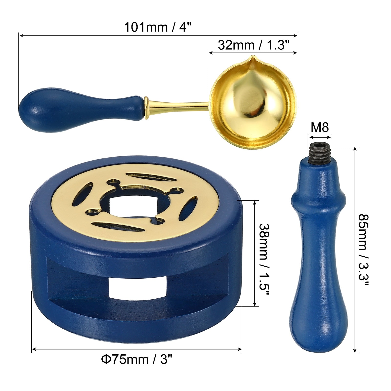 Wax Seal Kit, Wax Seal Warmer Melting Spoon Wax Seal Stamp Handle Melt Stove Pot Furnace Tool