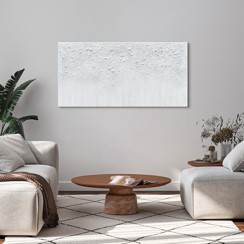 White Snow A Textured Hand Painted Canvas Wall Art