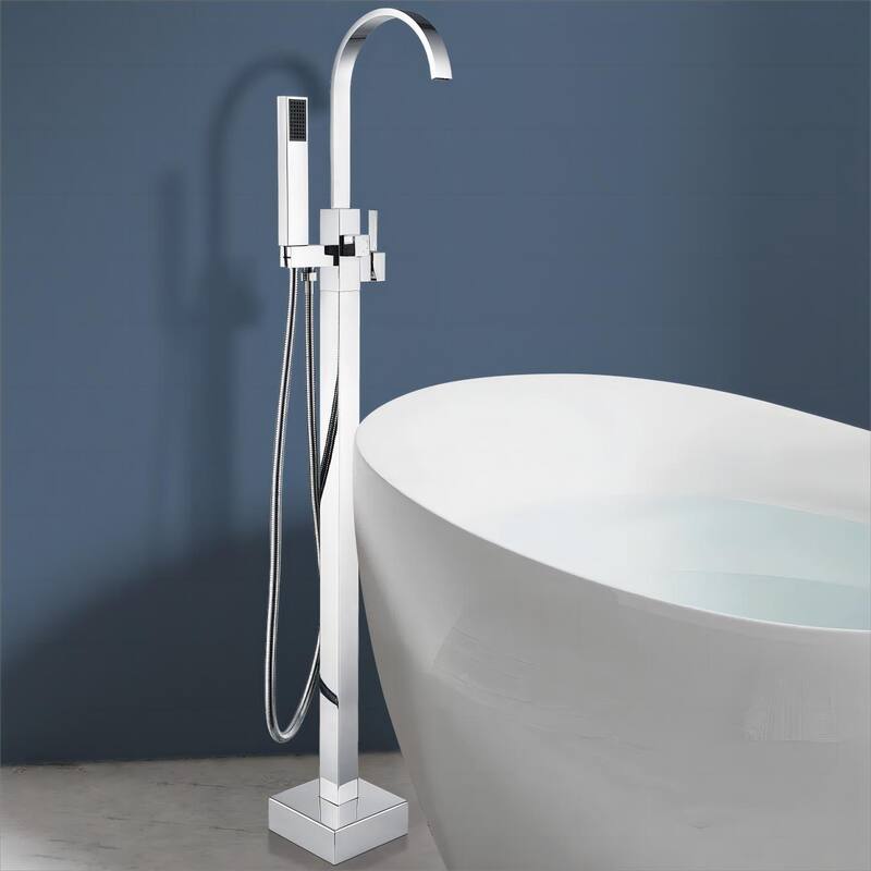 Topcraft Floor Mounted Bathtub Filler with Handheld Showerhead