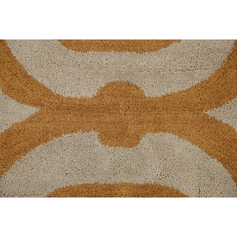 Contemporary Geometric Trellis Agra Oriental Wool Rug Hand-tufted - 10'0" x 10'0"