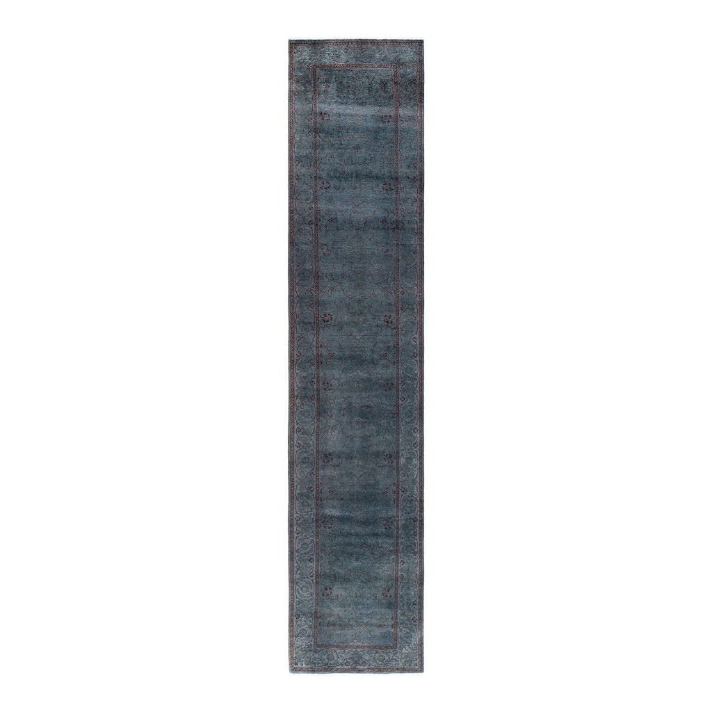 Contemporary Overdyed Wool Hand Knotted Runner - 2' 6" x 11' 10"