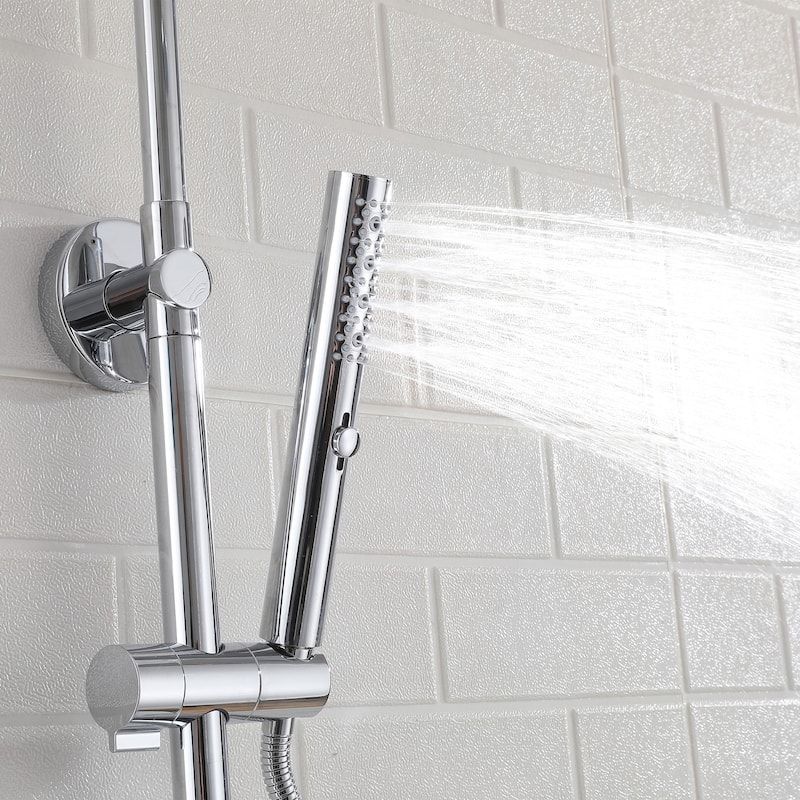 38"H 6 in Exposed Rain Shower Set With Handheld Shower (Valve Not Included)