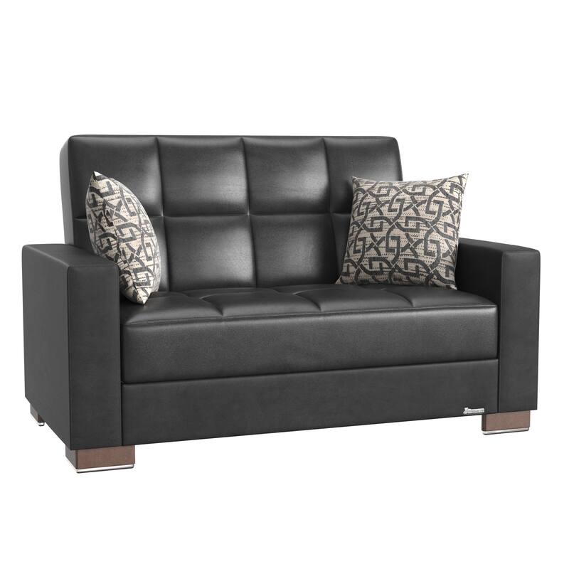 Collection Upholstered Convertible Loveseat With Storage