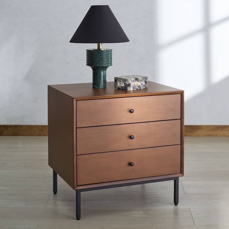 SAFAVIEH Couture Trever Wood 3-Drawer Nightstand