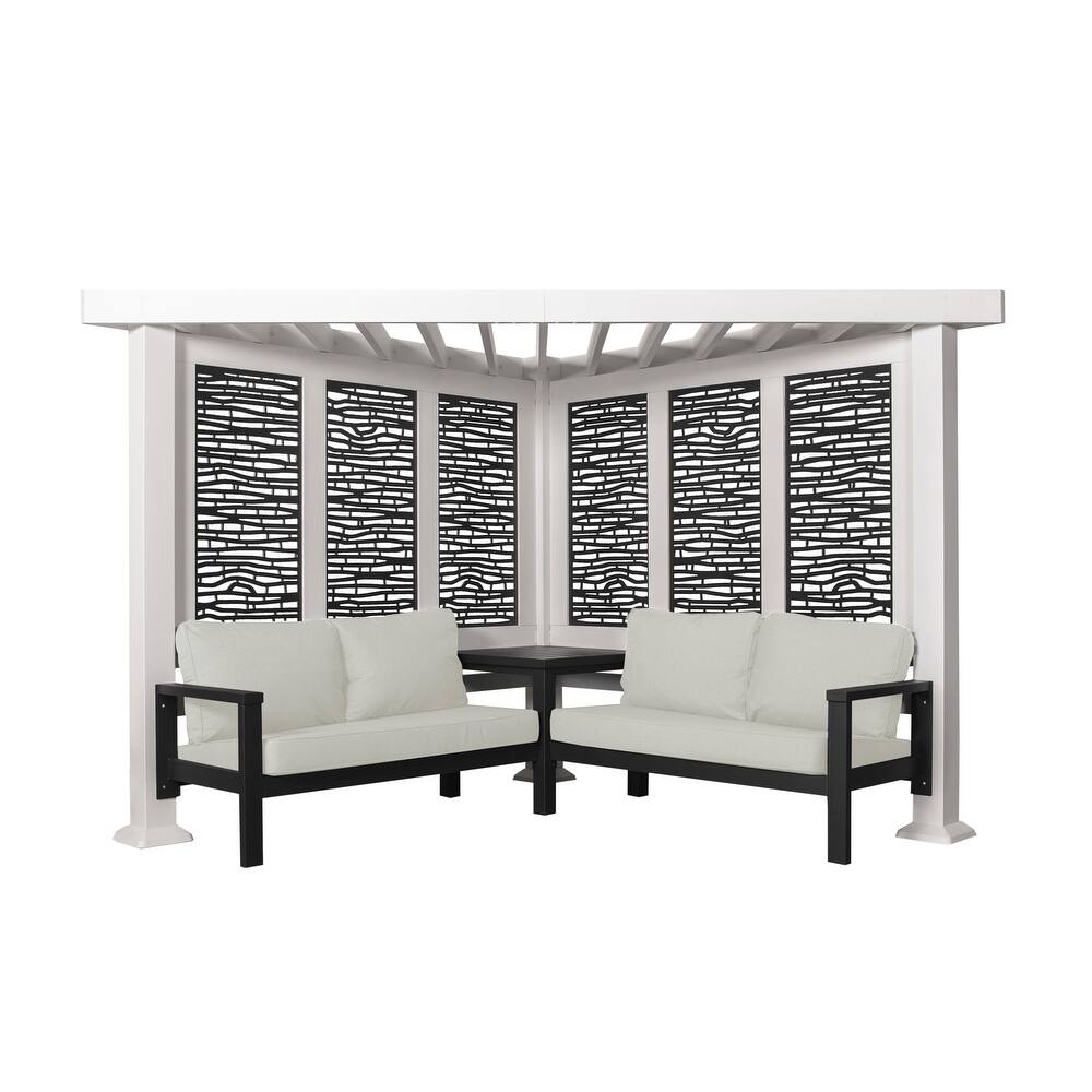Backyard Discovery Ridgedale 12x8 Steel Cabana Corner Pergola, Seating