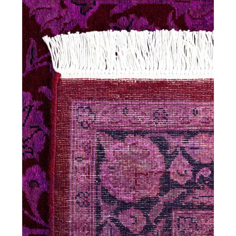 Overdyed One-of-a-Kind Hand-Knotted Area Rug - Red - 2' 7" x 12' 1"