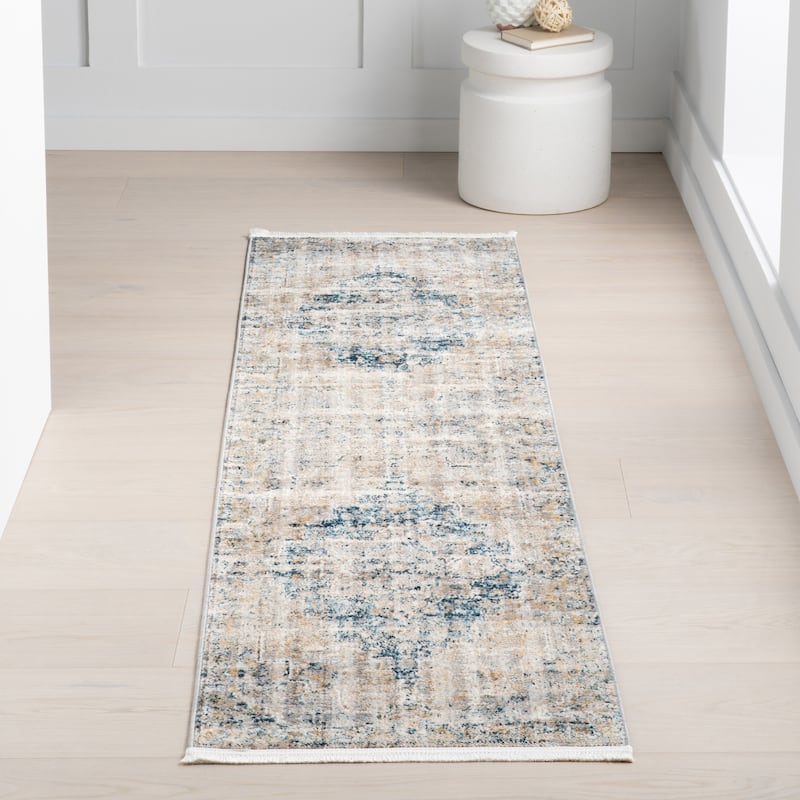 Nuloom Diana Medallion Vintage Area Rug - 2' 2" x 8' - Blue - Runner
