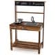 preview thumbnail 10 of 8, Gymax Kids Mud Kitchen Play Kitchen w/ Blackboard Stoves Removable