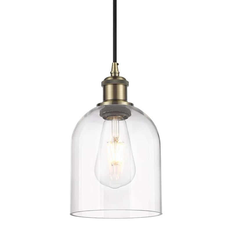 Innovations Lighting 516-1P-10-6 Bella Pendant Bella 6" Wide Mini - Antique Brass / Clear