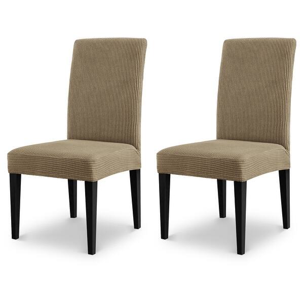 CHUN YI Elastic Textured Grid Dining Chair Slipcover On Sale Bed