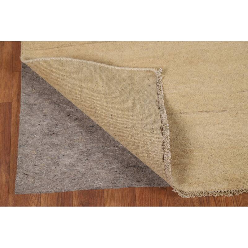 Muted Gabbeh Modern Rug Hand-Knotted Wool Carpet - 4'10"x 6'6"