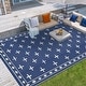 preview thumbnail 10 of 43, Garvee Cross Pattern Waterproof Reversible Outdoor Patio Rug