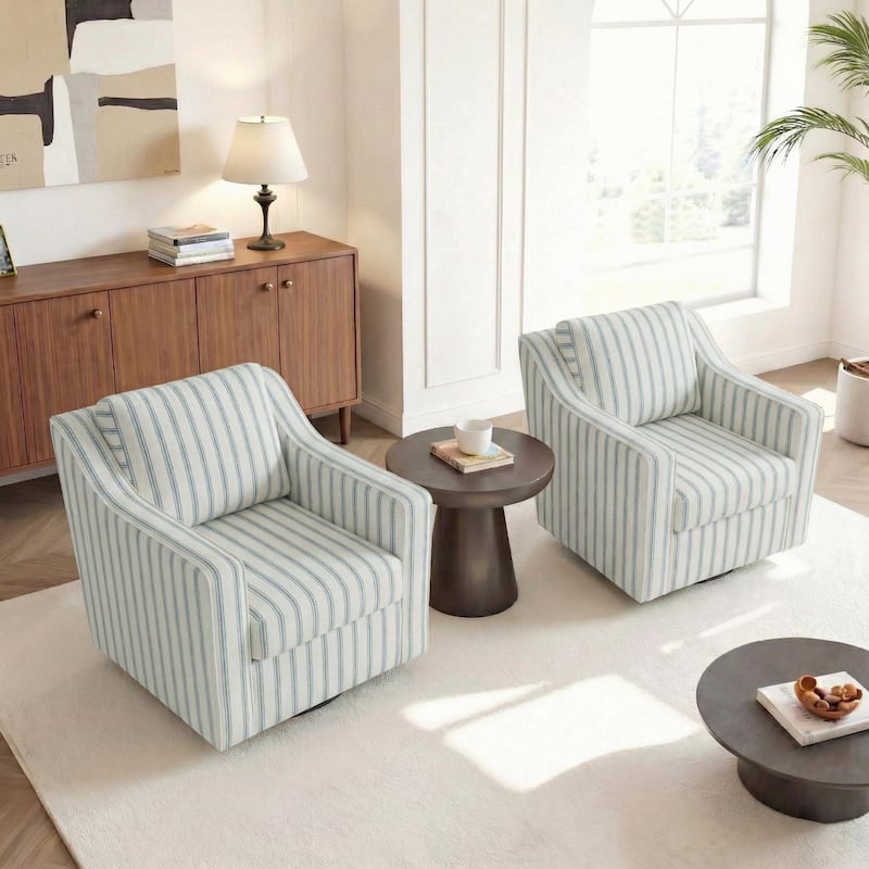 Modern Swivel Upholstered Armchair Accent chair Set of 2