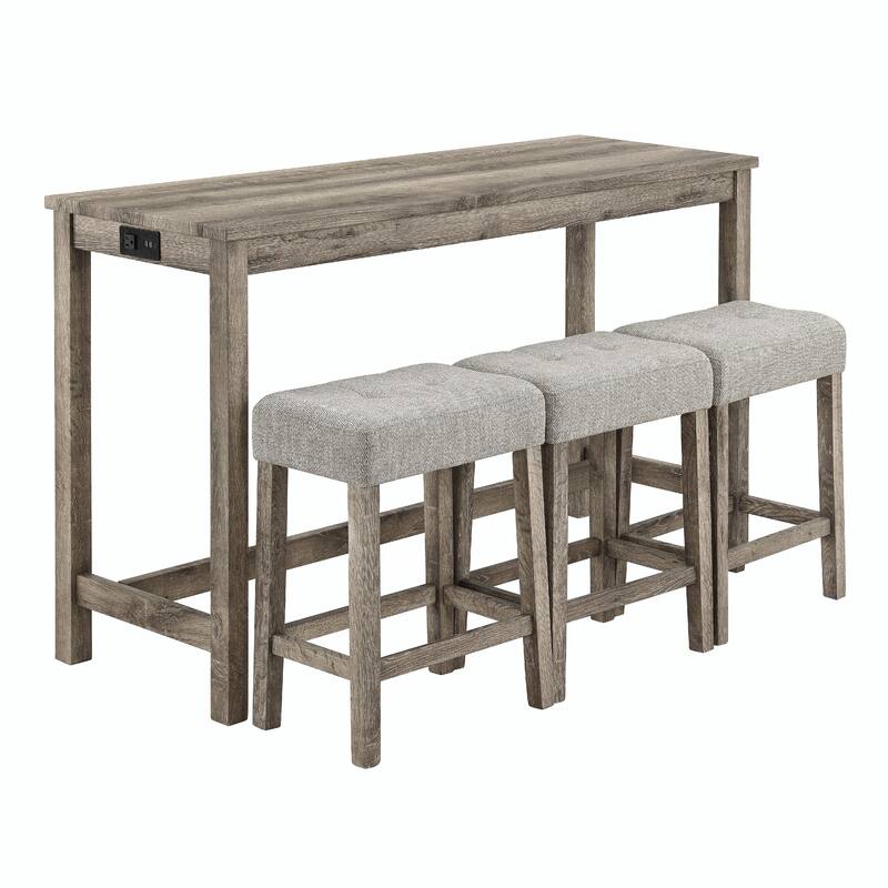 4-Piece Bar Table and Chairs Set, Dining Table Set