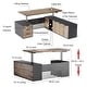 preview thumbnail 29 of 34, L-Shaped Executive Desk Adjustable Height with Universal Charging Ports Drawers and Cable Management