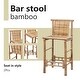 preview thumbnail 6 of 8, vidaXL Bamboo Bar Stools with Backs Set of 2, Brown - 20.9" x 17.7" x 40.2"