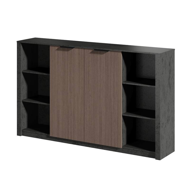 78.74inch Solid Wood File Cabinet with Doors Adjustable Shelves