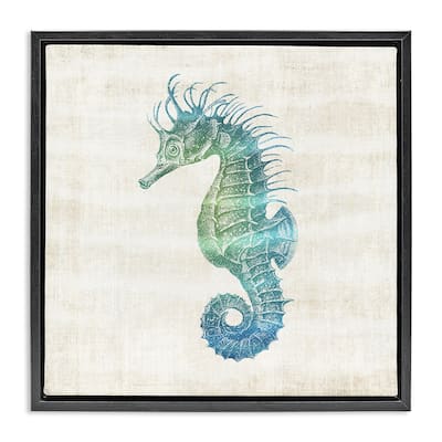 Stupell Ombre Seahorse Expression Framed Floater Canvas Wall Art Design By Susan Arnot