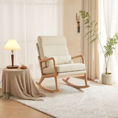 39.37'' W High-Back Dual-Use Upholstered Rocking Chair/Accent Chair