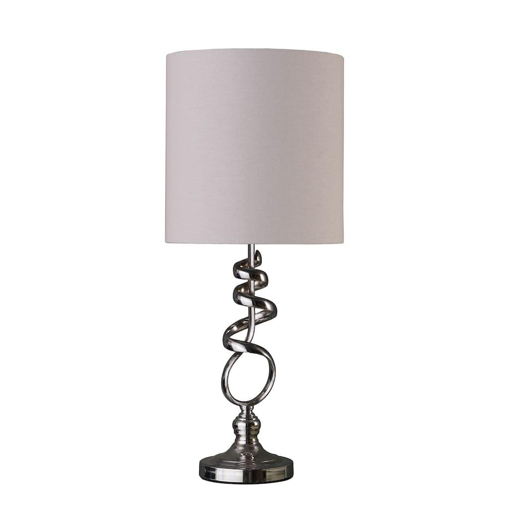 22" Abstract Silver Spiral Metal Table Lamp - Small