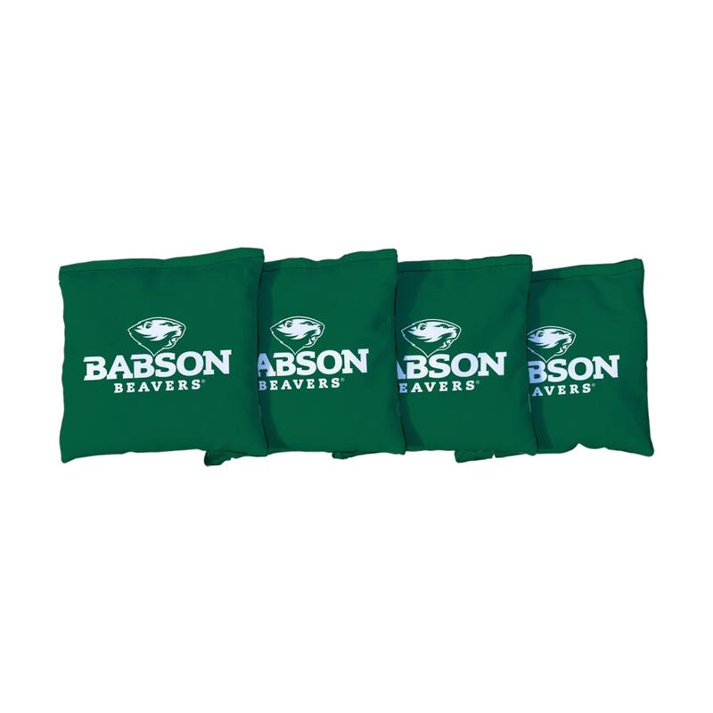 Babson Beavers Green Cornhole Bags - Corn Filled