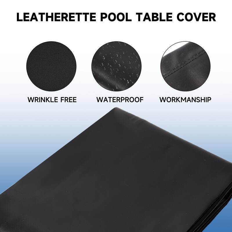 GSE™ 7ft/8ft/9ft Heavy Duty PU Leatherette Billiard Pool Table Cover - Black