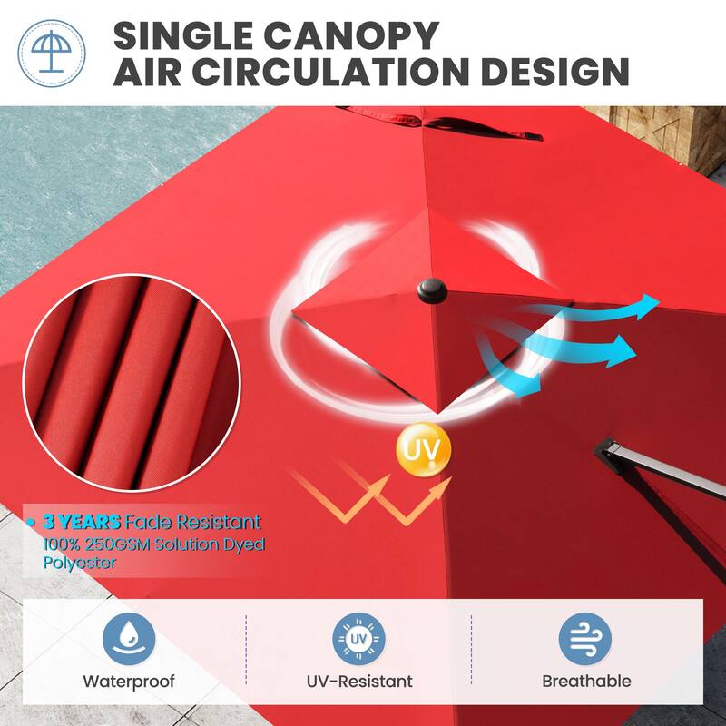 Crestlive Products Outdoor 10ft Patio Cantilever Offset Umbrella with Base