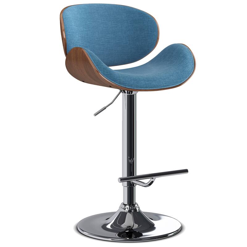 WYNDENHALL Avondale Mid Century Modern Bentwood Adjustable Swivel Bar Stool - 20.9 W x 20.5 D x 45.3 H