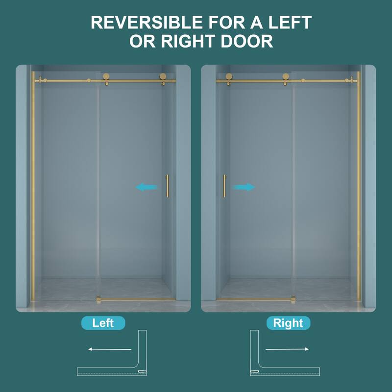 48"W x 76"H Single-Slide Shower Door - 8mm Tempered Glass