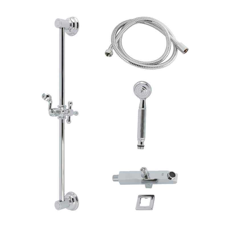 Kingston Brass Made to Match Shower System with Slide/Grab Bar and Hand Shower - Polished Chrome