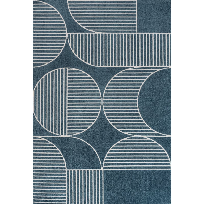JONATHAN Y Dila Geometric Arch Scandi Striped Ivory/Cream Area Rug - 3 X 5 - Navy/Cream