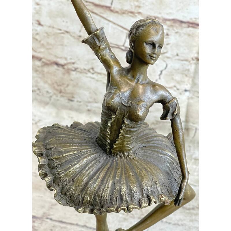 Ballerina Ballet Dancer Girl Bronze Statue Sculpture Trophy Figure 13 Inches X 7 Inches