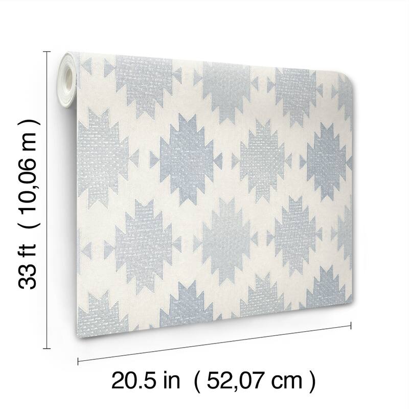 Stitched Heirloom Indigo Wallpaper