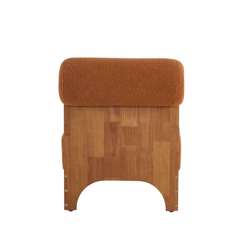 Boucle Lounge Chairs (Set of 2) with Solid Wood Frames, Rolled Backrests, and Ergonomic Design