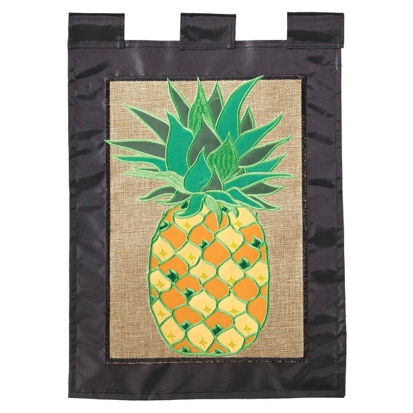 Green and Orange Pineapple Rectangular Garden Flag 18" x 13" - N/A