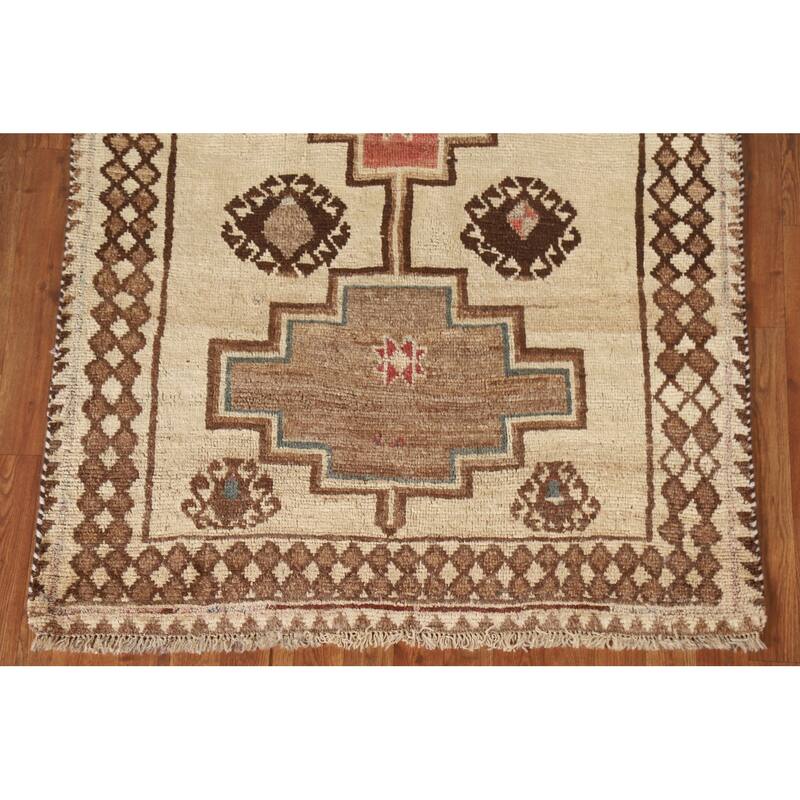 Tribal Gabbeh Persian Vintage Area Rug Hand-knotted Wool Carpet - 4'1"x 7'4"