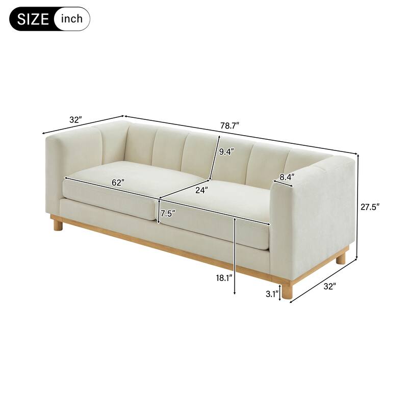 Modern Sofa Couch 78.7" Loveseat Sofa for Living Room, Apartment, and Small Space